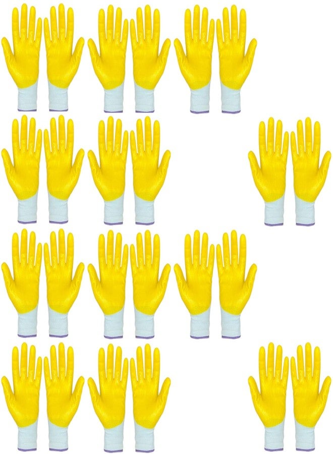 STYLERA Oil & Cut Resistant Safety Hand Gloves Cut-Proof Protection Nylon, Latex, Nitrile Safety Hand Gloves (PACK OF 12 PAIR, YELLOW) - Image 1